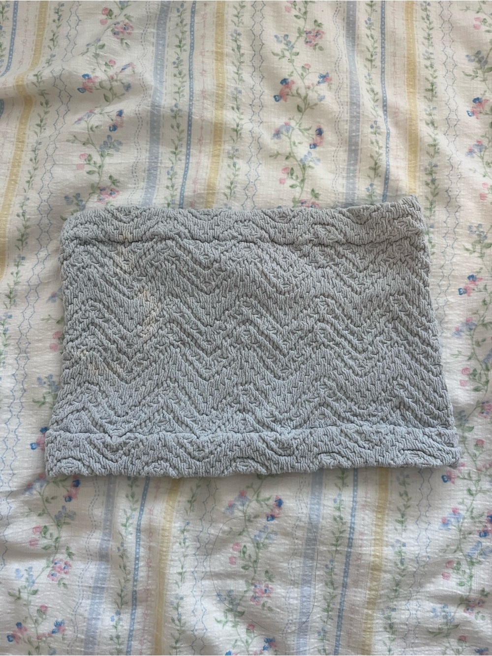 free people light blue tube top, flaws shown (light spots)